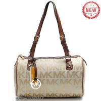 michael kors logo groot khaki schoudertas Tassen Arnhem py4lf302